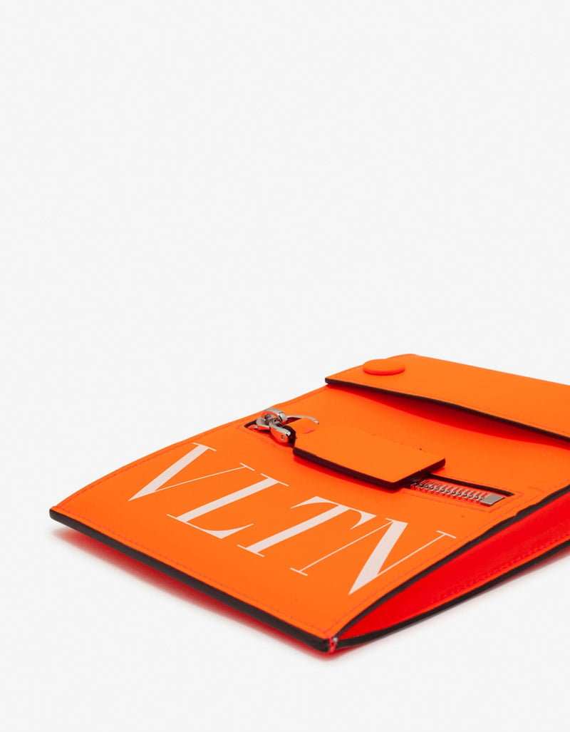 Neon Orange VLTN Neck Pouch
