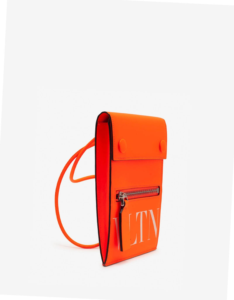Neon Orange VLTN Neck Pouch
