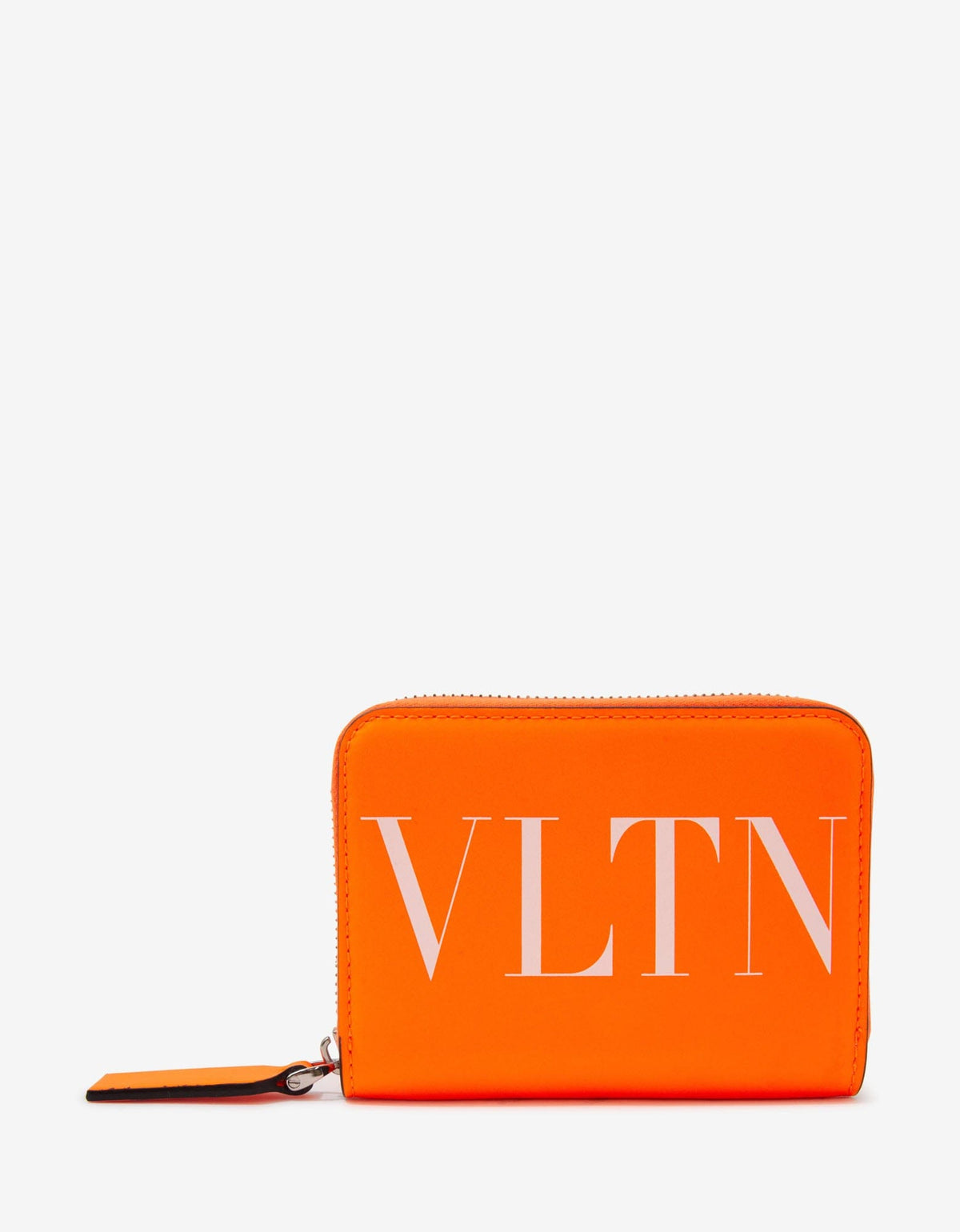 Neon Orange VLTN Wallet with Neck Strap
