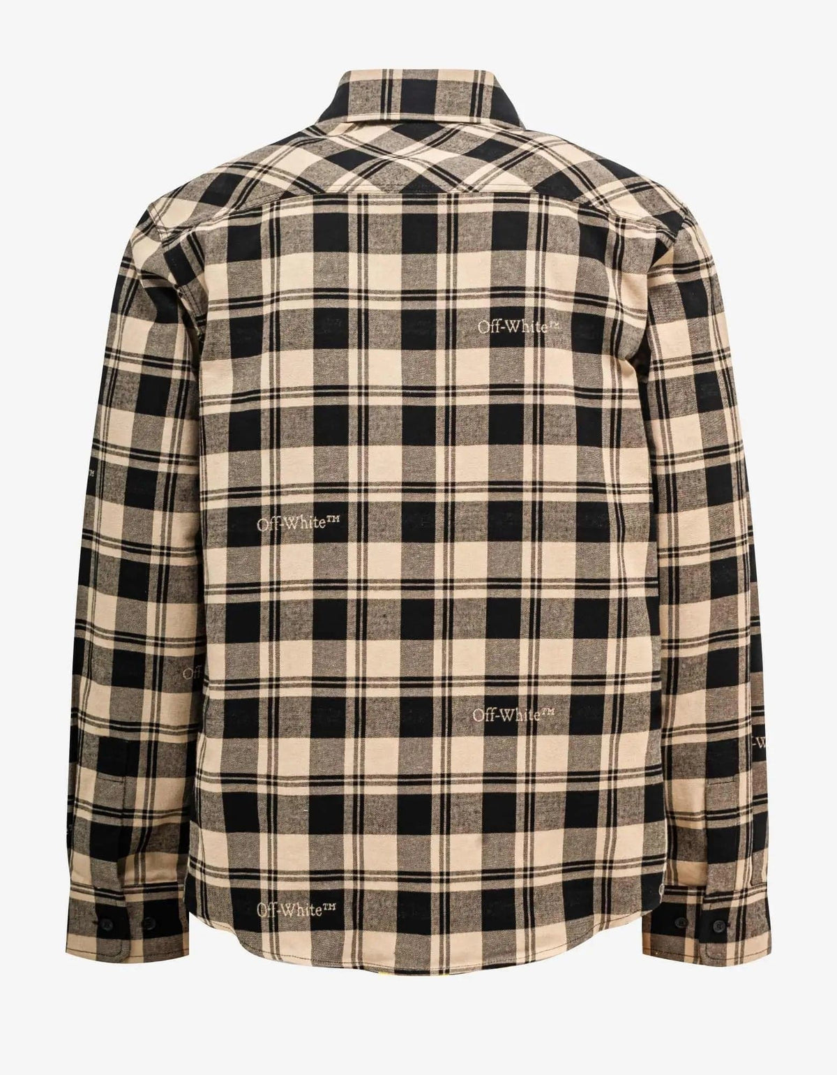 Tシャツ・カットソー Off-White 'Check Flannel' overshirt Off-White Beige & Black Check Flannel Shirt – Zoo Fashions