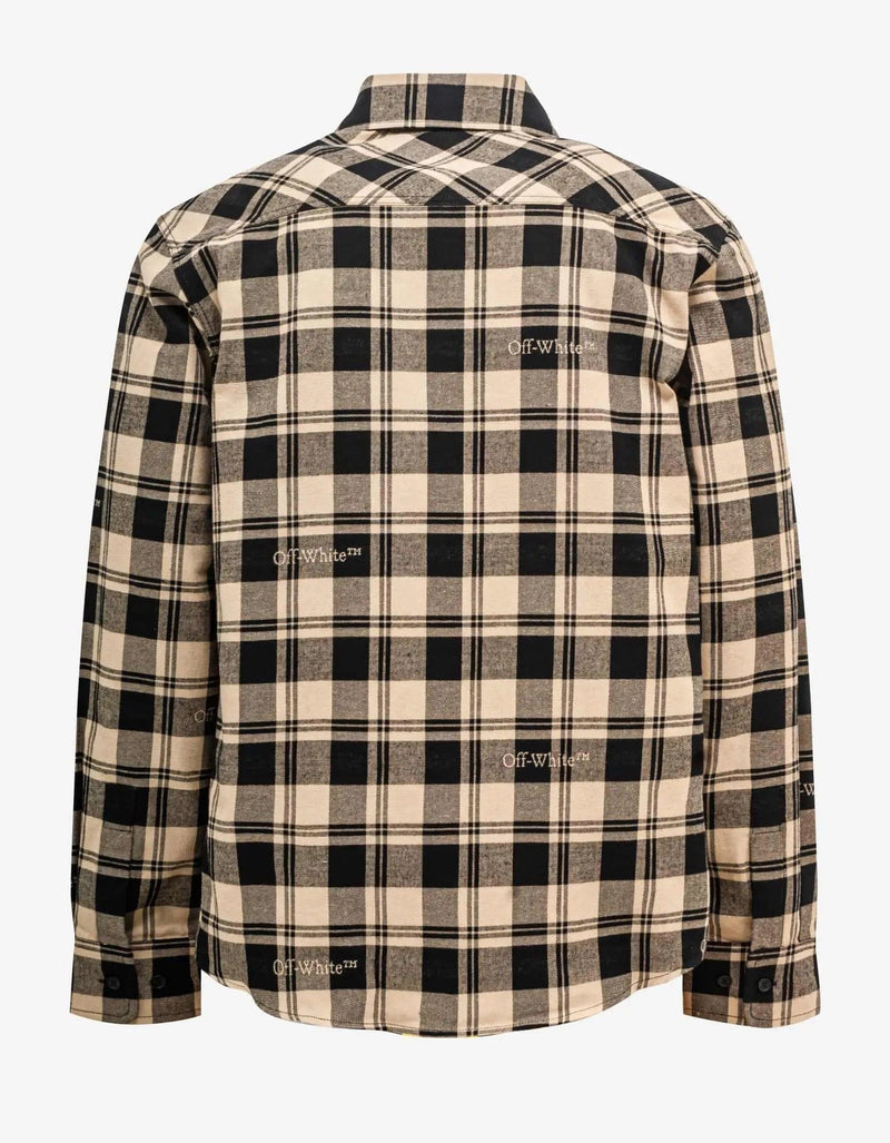 Off-White Beige & Black Check Flannel Shirt – Zoo Fashions Off-White Beige & Black Check Flannel Shirt – Zoo Fashions