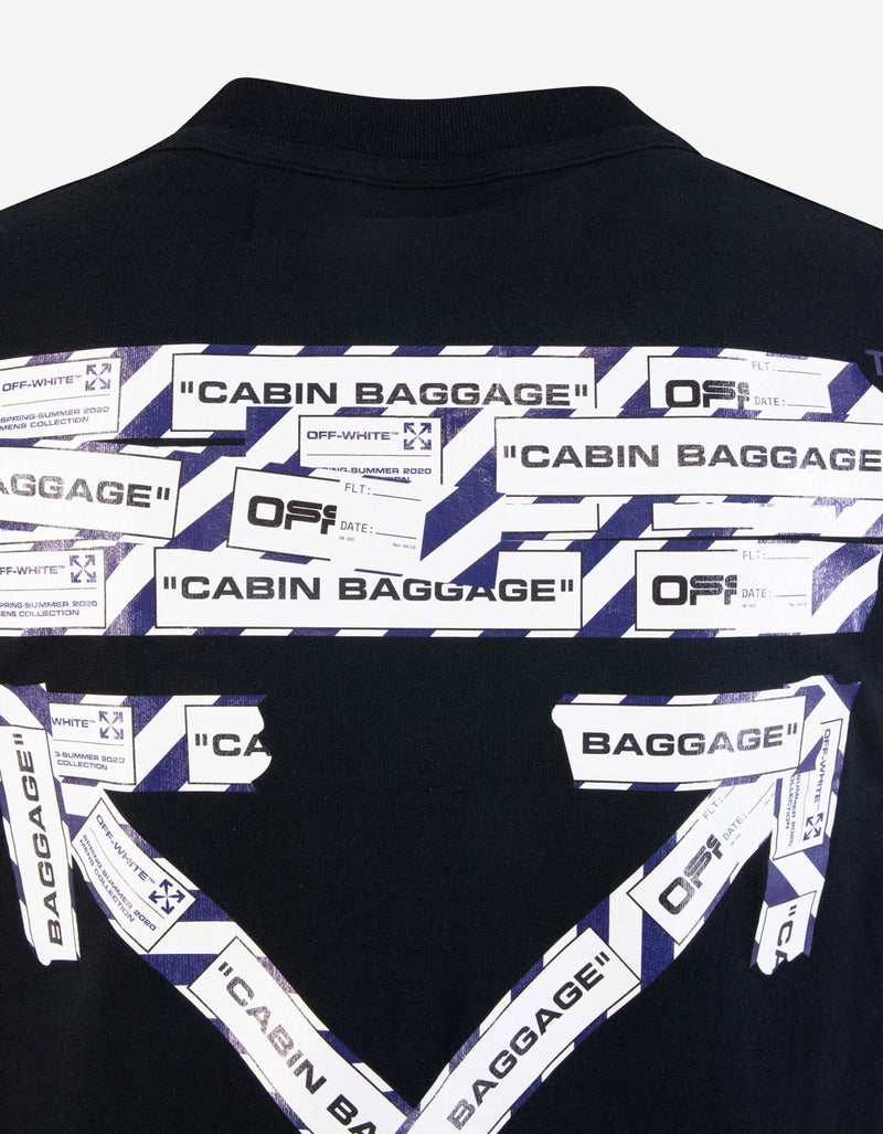 Off-White Black Airport Tape Arrows Print T-Shirt