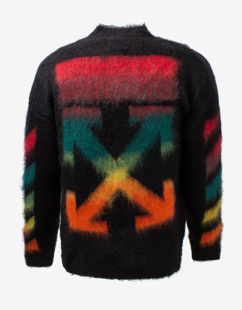 Off-White Black Brushed Mohair Sweater