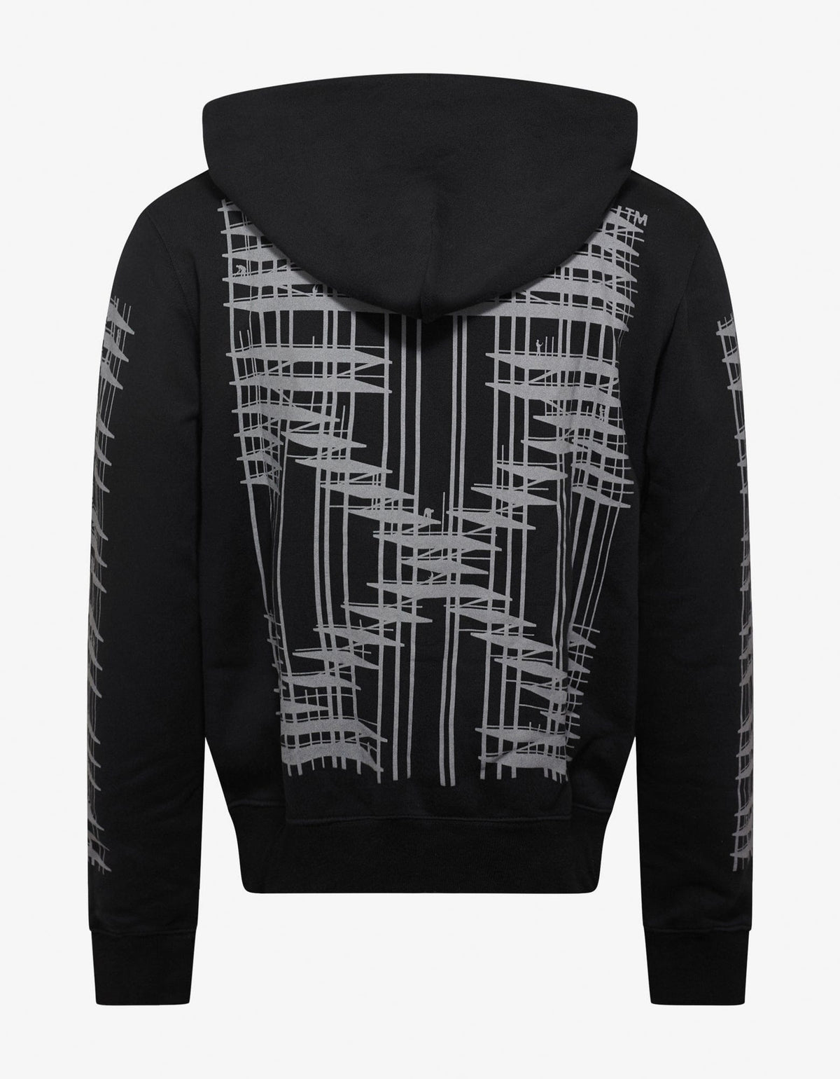 Off-White Black Diagonal Sleeve Industrial Arrows Zip Hoodie