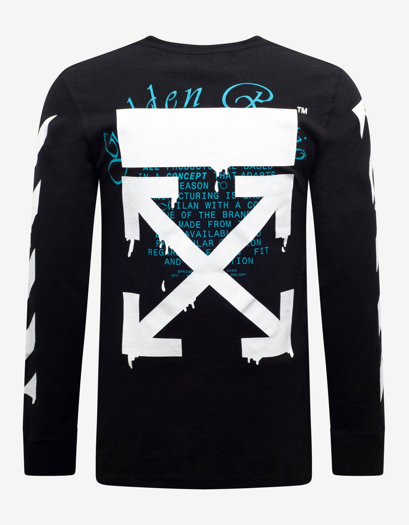 Off-White Black Dripping Arrows Print Long Sleeve T-Shirt
