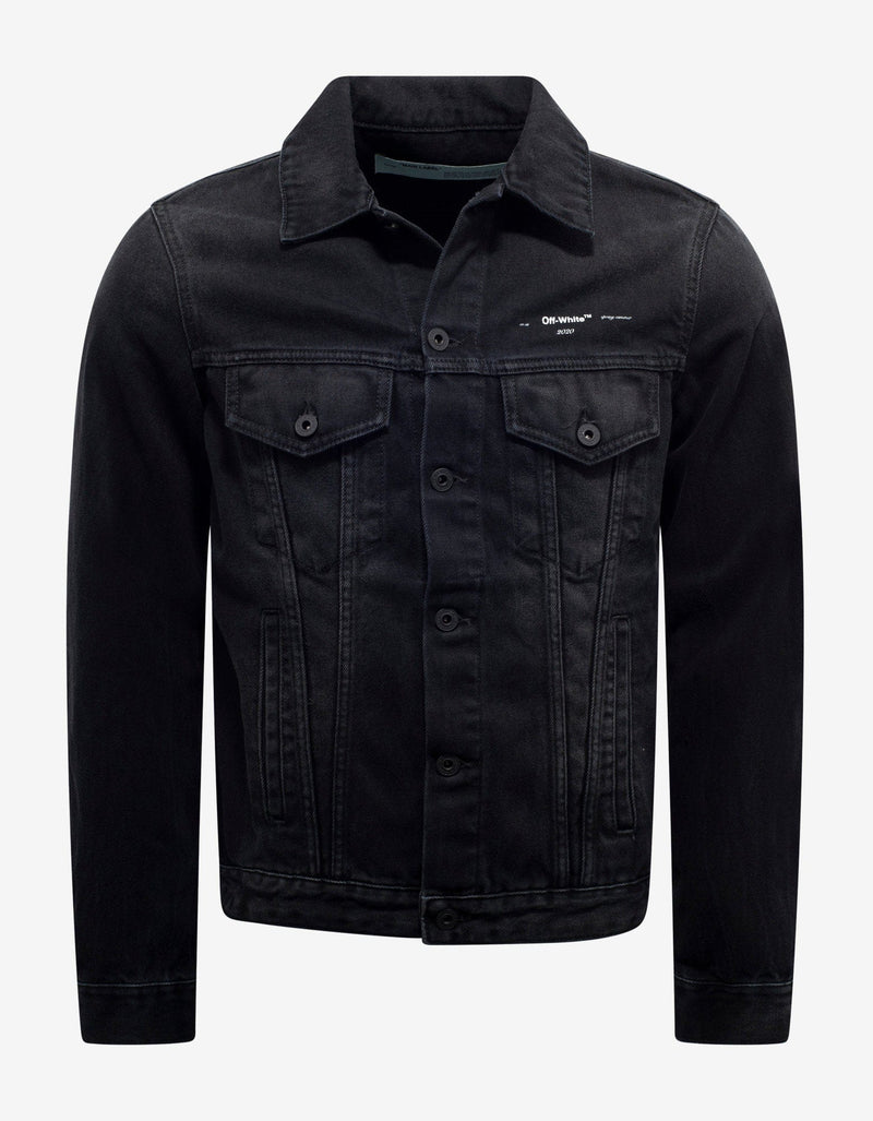 Off-White Black Tape Arrows Print Denim Jacket