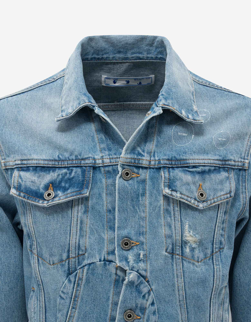 Off-White Blue Arrow Twist Denim Jacket