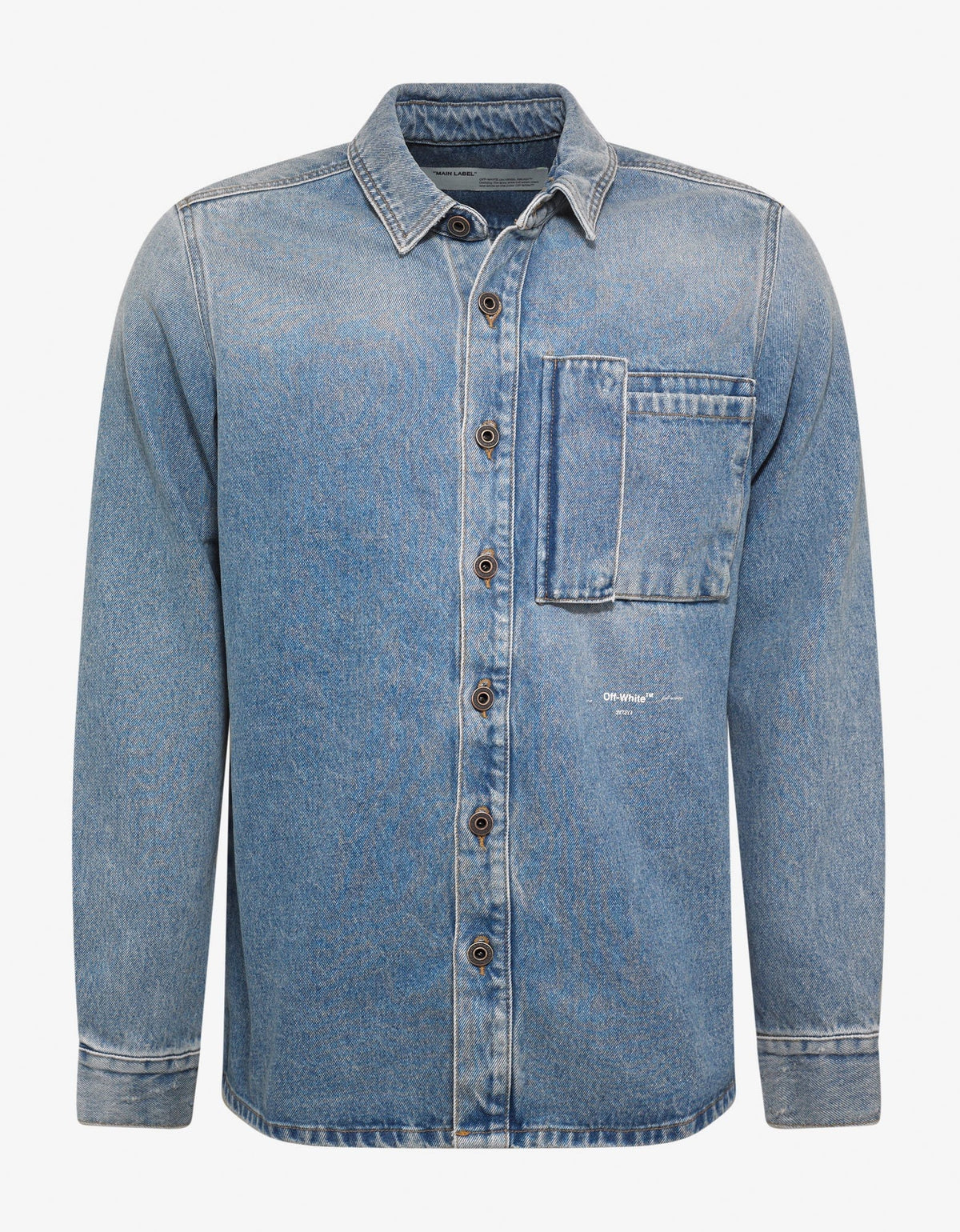 Off-White Blue Bleached Denim Shirt