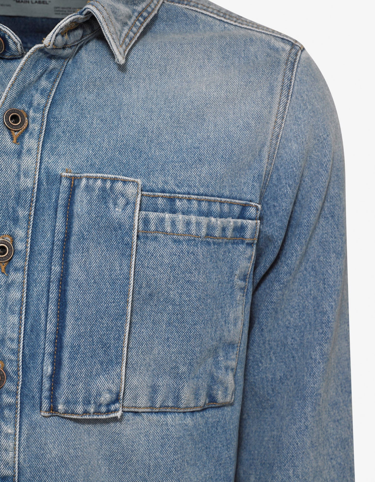 Off-White Blue Bleached Denim Shirt