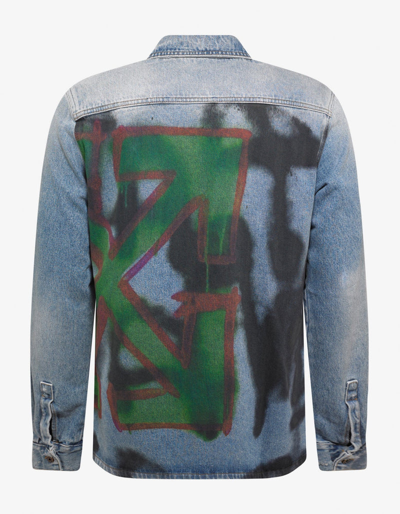 Off-White Blue Bleached Denim Shirt