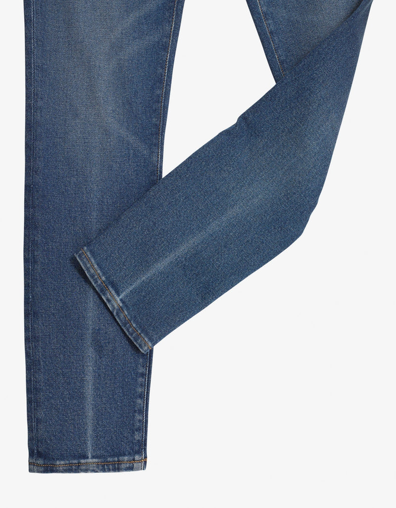 Off-White Blue Printed Skinny Jeans