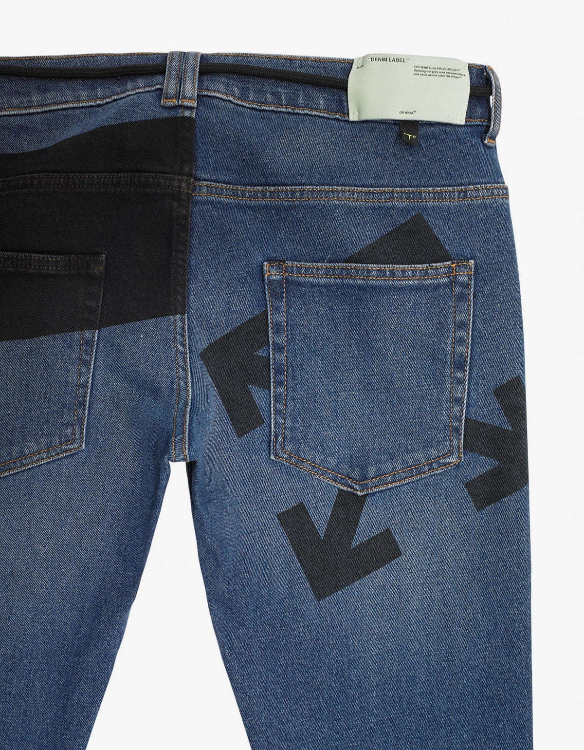 Off-White Blue Printed Skinny Jeans