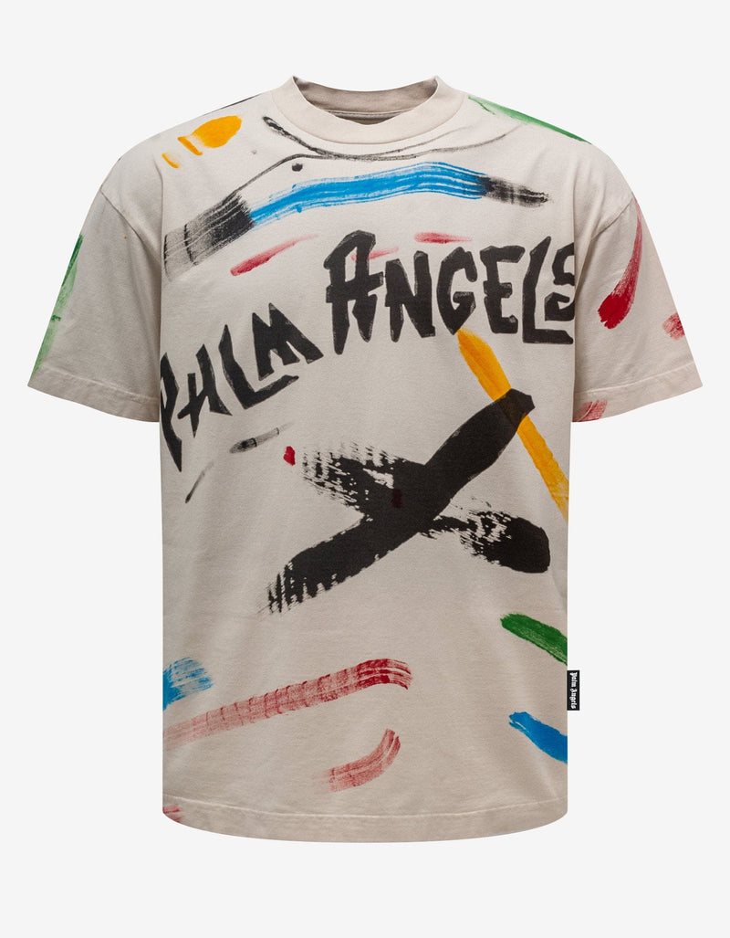 Off White Brush Strokes Print T-Shirt