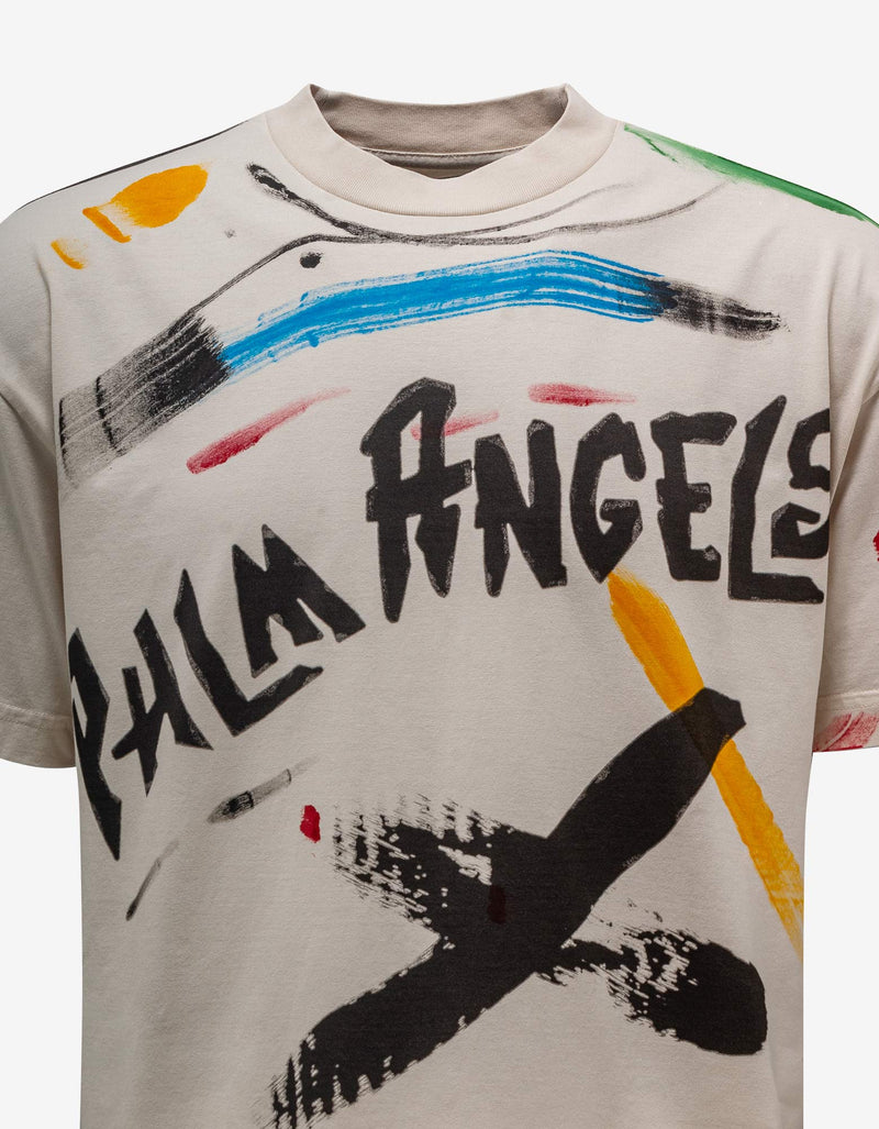 Off White Brush Strokes Print T-Shirt