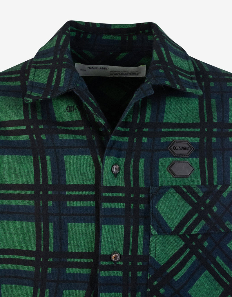 Off-White Green & Black Flannel Check Shirt