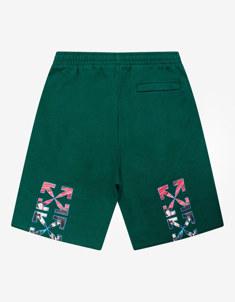 Off-White Green Caravaggio Painting Sweat Shorts