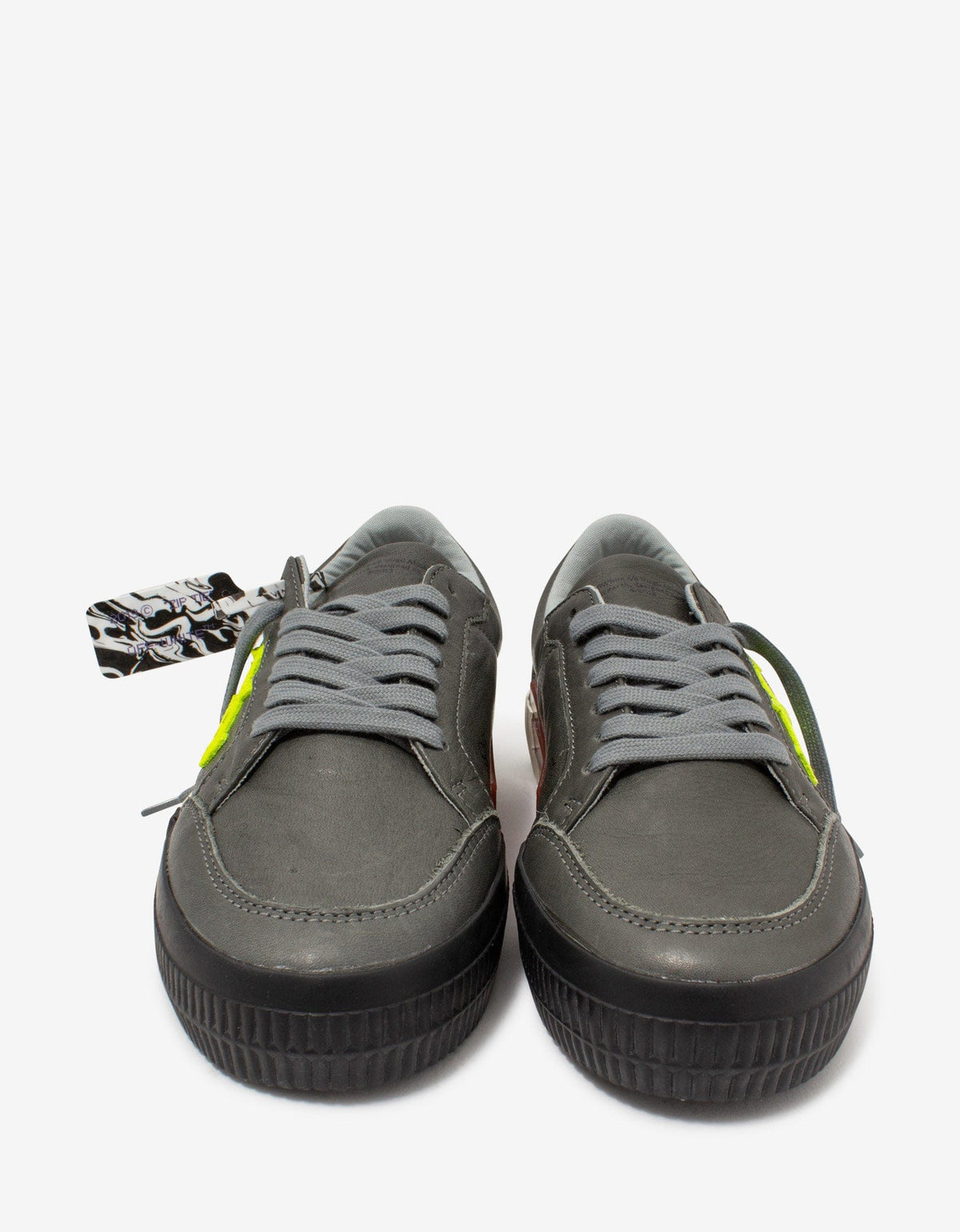 Off-White Grey & Green Leather Low Vulcanized Trainers