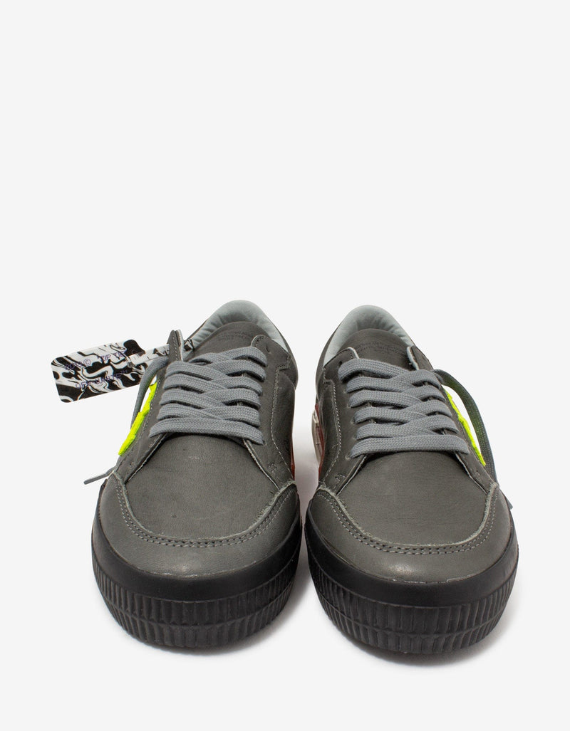Off-White Grey & Green Leather Low Vulcanized Trainers