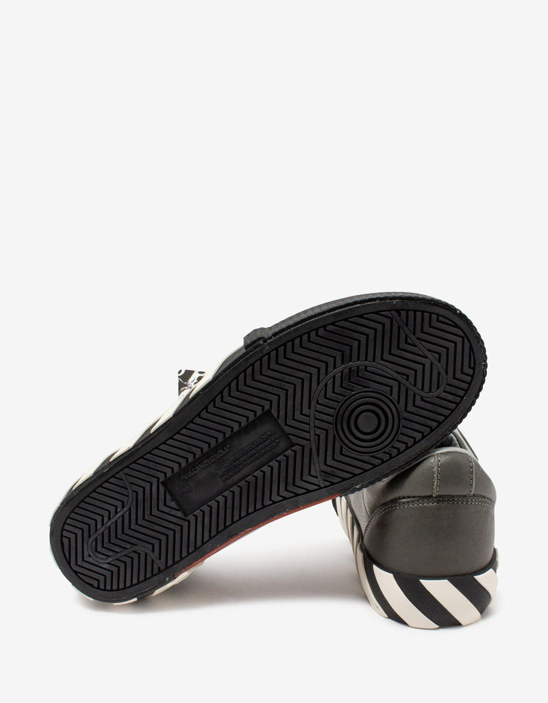 Off-White Grey & Green Leather Low Vulcanized Trainers