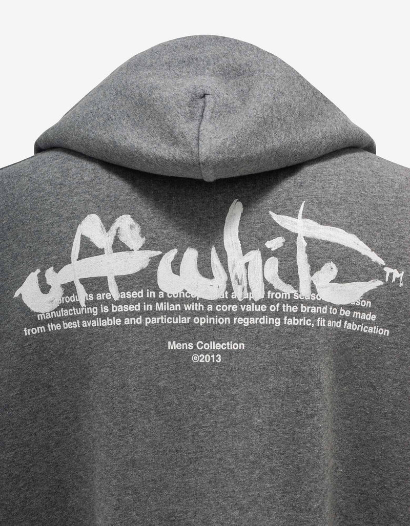 Off-White Grey Paint Script Skate Hoodie