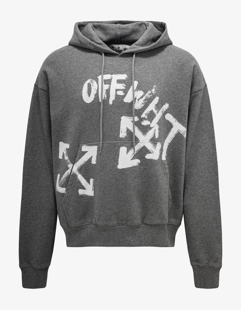 Off-White Grey Paint Script Skate Hoodie