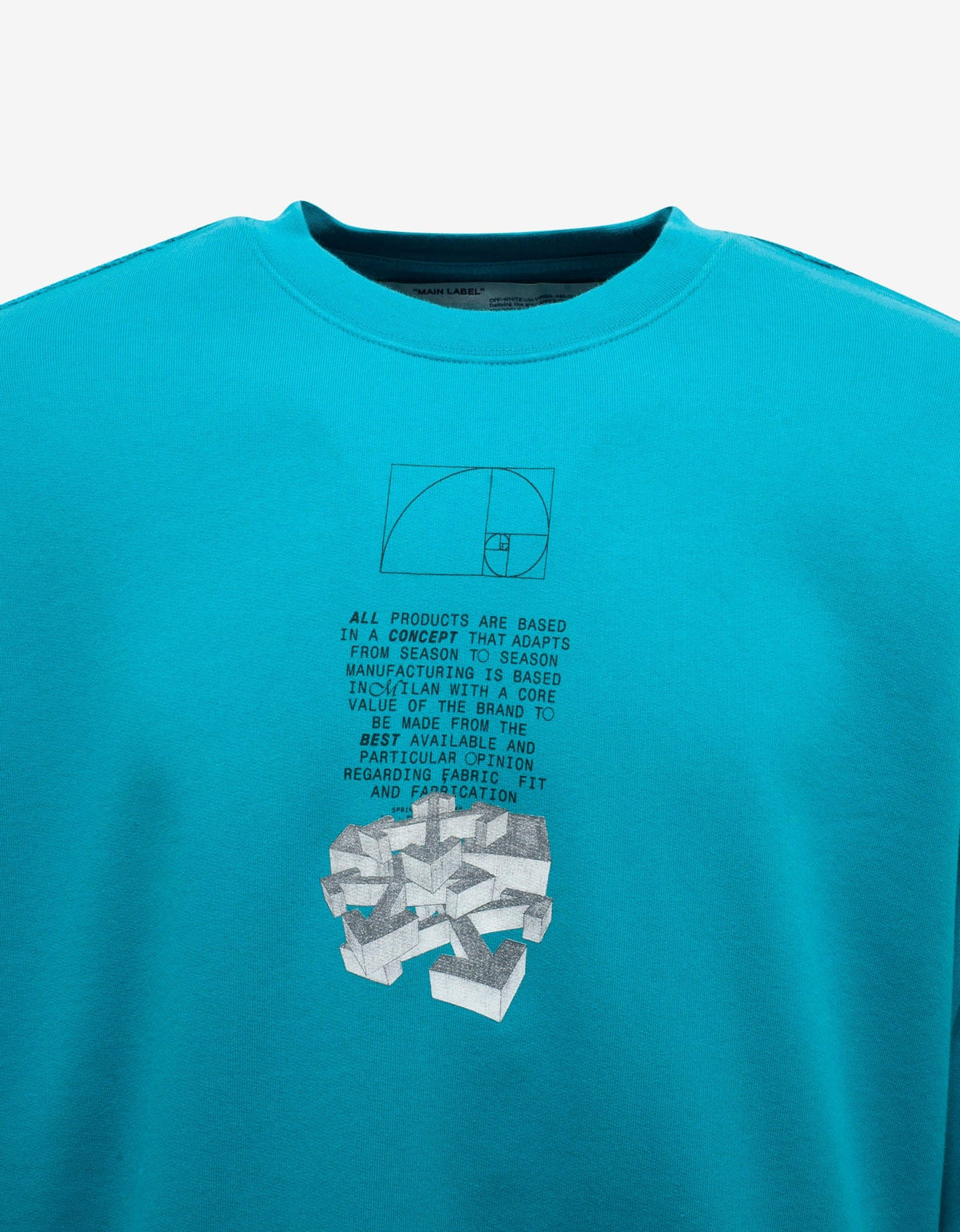 Off-White Light Blue Dripping Arrows Print Sweatshirt