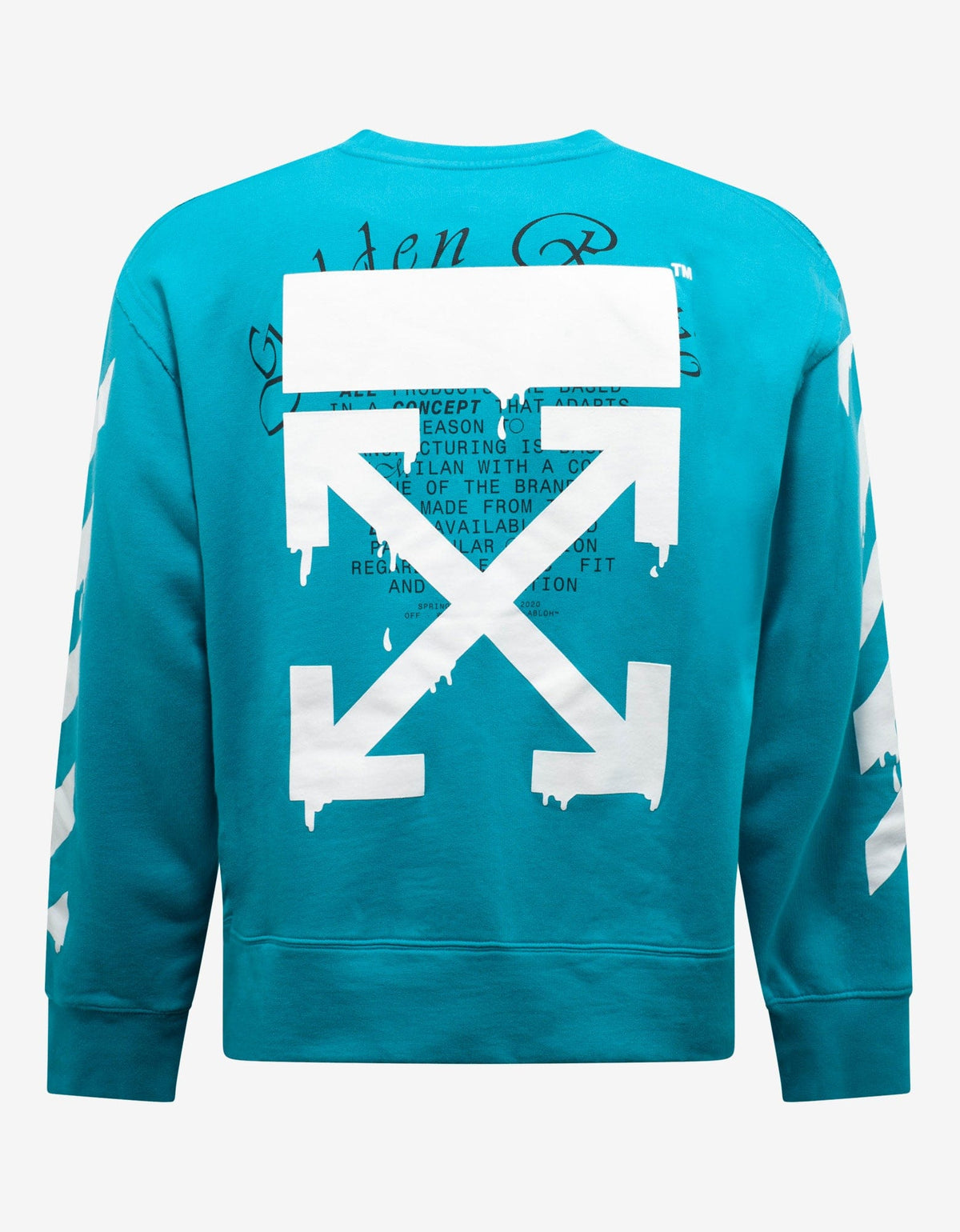 Off-White Light Blue Dripping Arrows Print Sweatshirt