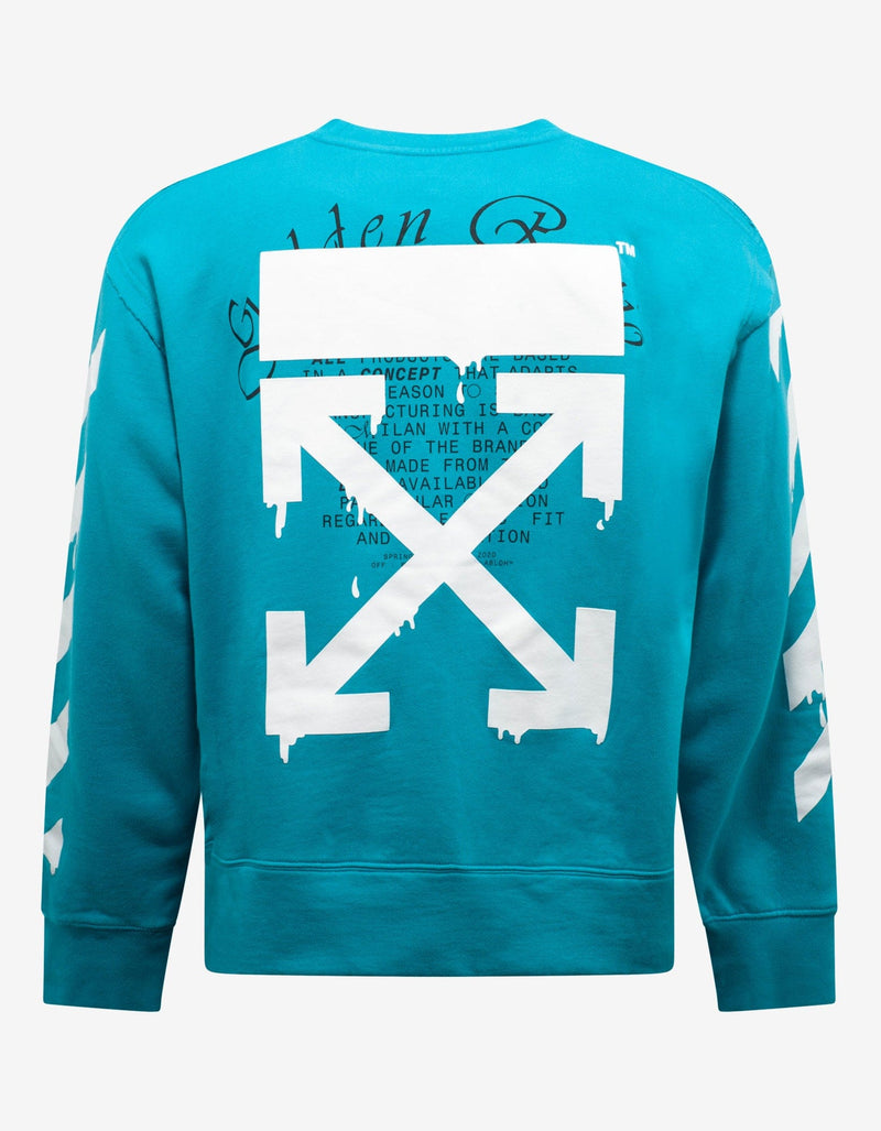 Off-White Light Blue Dripping Arrows Print Sweatshirt