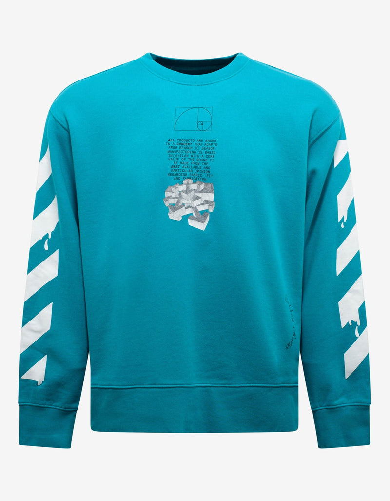 Off-White Light Blue Dripping Arrows Print Sweatshirt