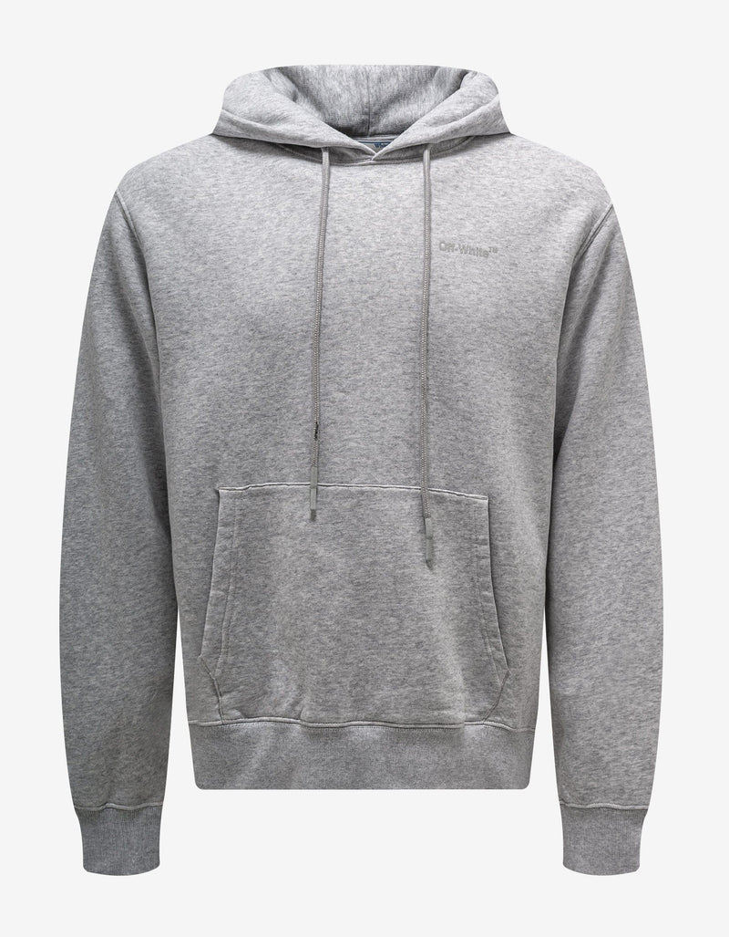 Off-White Melange Grey Diag Tab Slim Hoodie