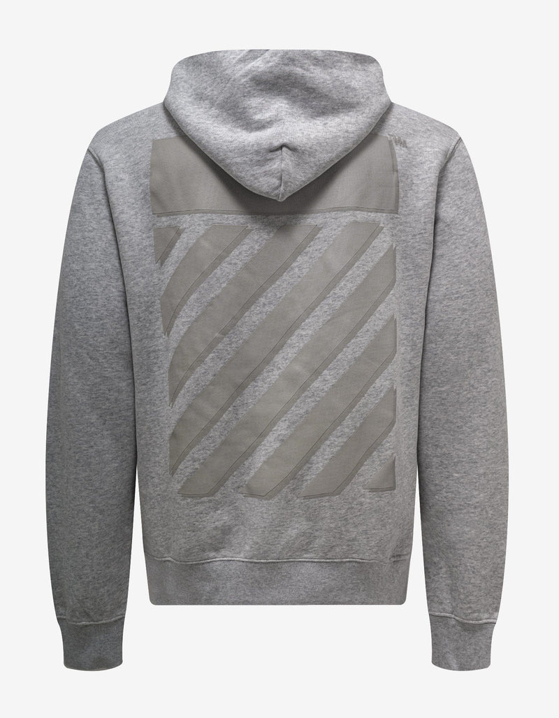 Off-White Melange Grey Diag Tab Slim Hoodie