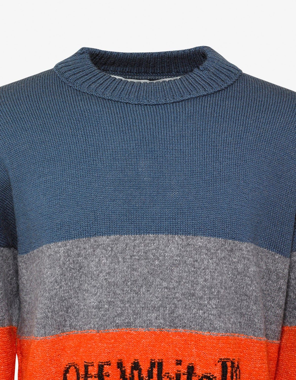 Off-White Multicolour Distressed Striped Sweater