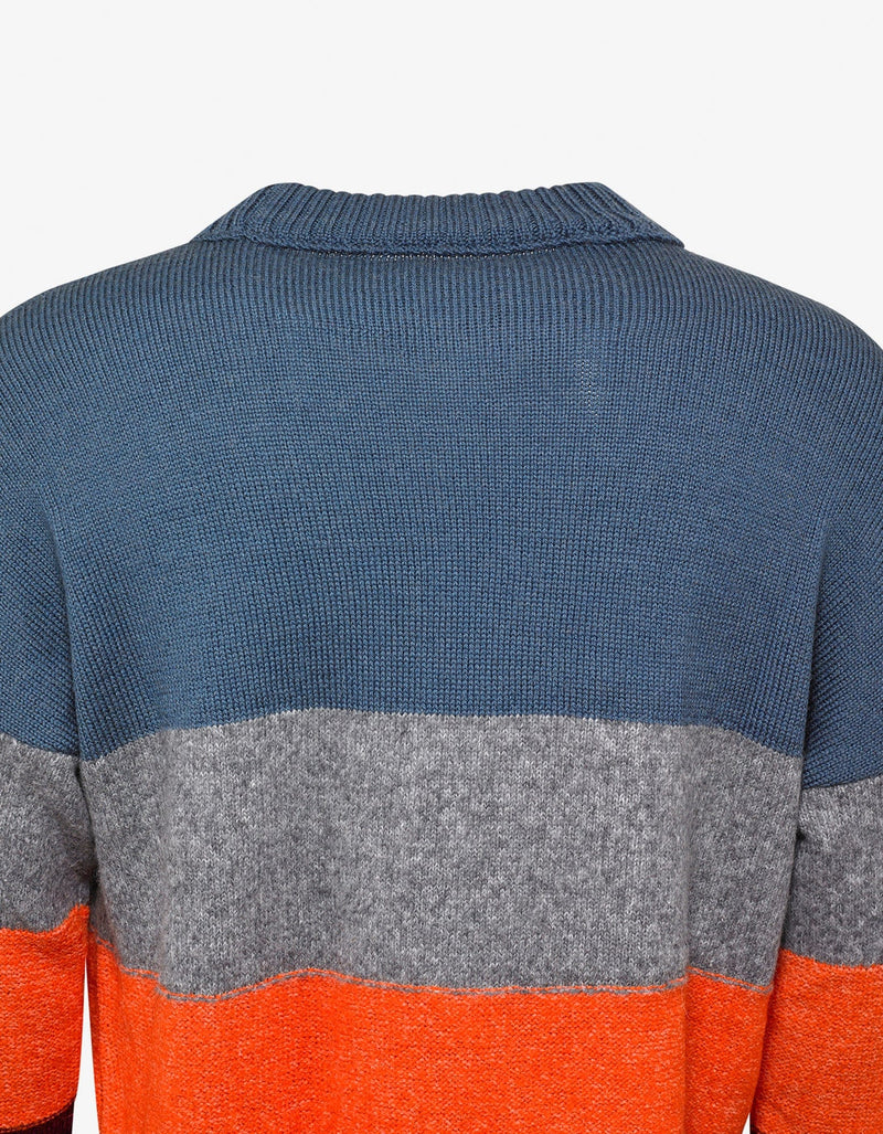 Off-White Multicolour Distressed Striped Sweater