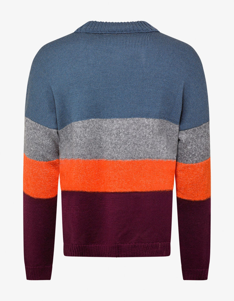 Off-White Multicolour Distressed Striped Sweater