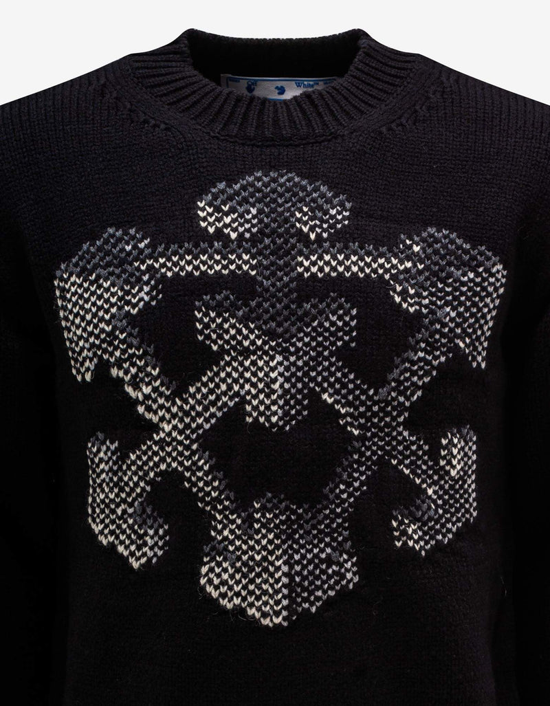 Off-White Off-White Black 3D Arrow Chunky Knit Wool Sweater