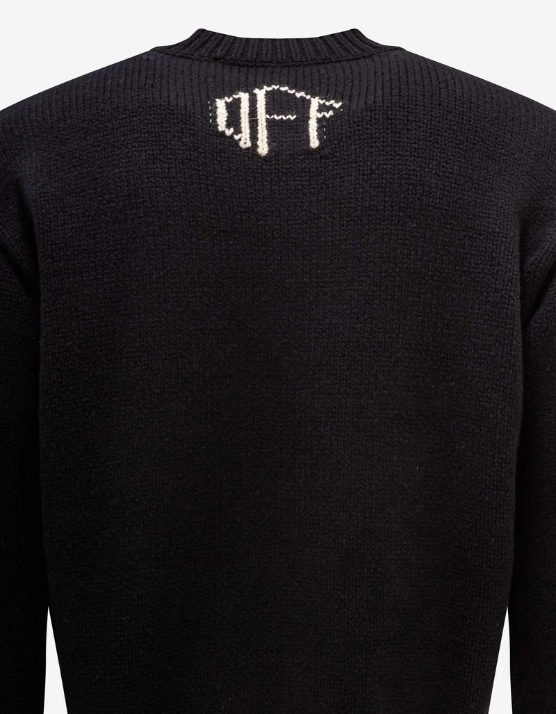 Off-White Off-White Black 3D Arrow Chunky Knit Wool Sweater