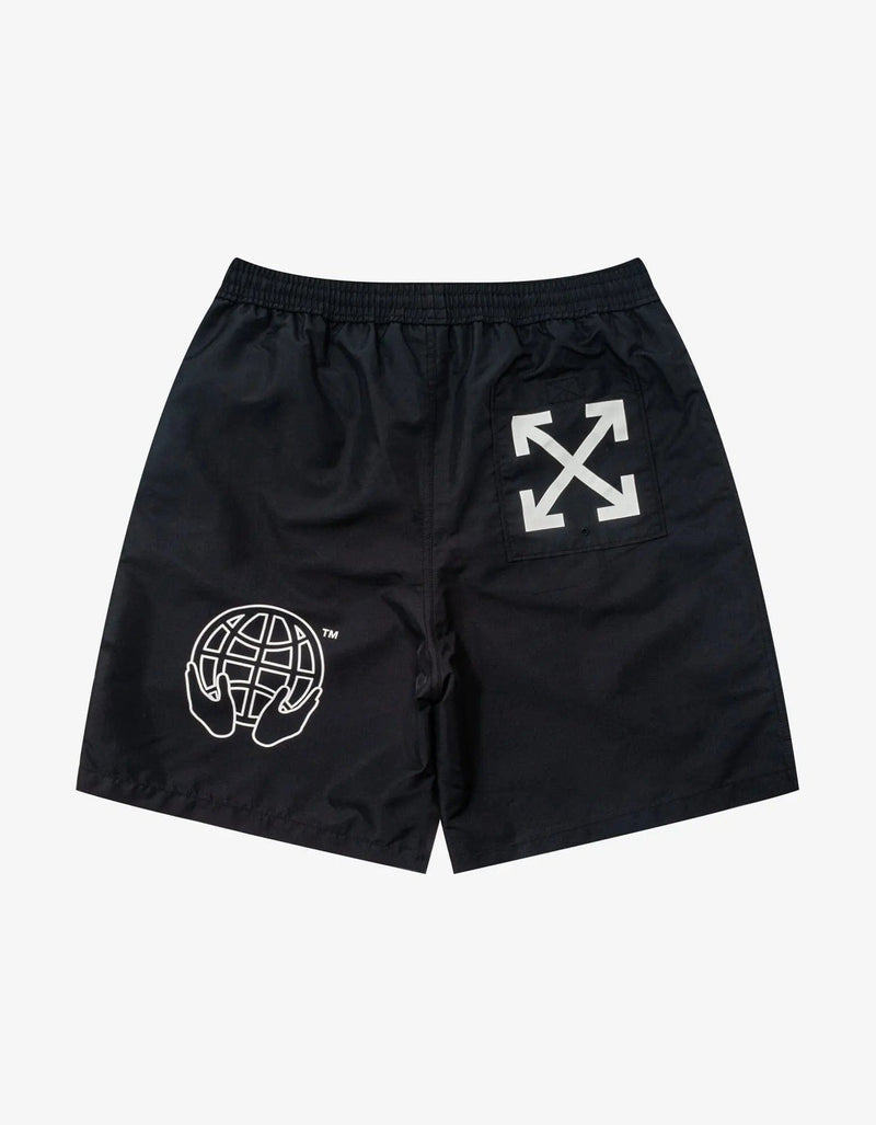 Off-White Off-White Black Exact Opp Surfer Swim Shorts