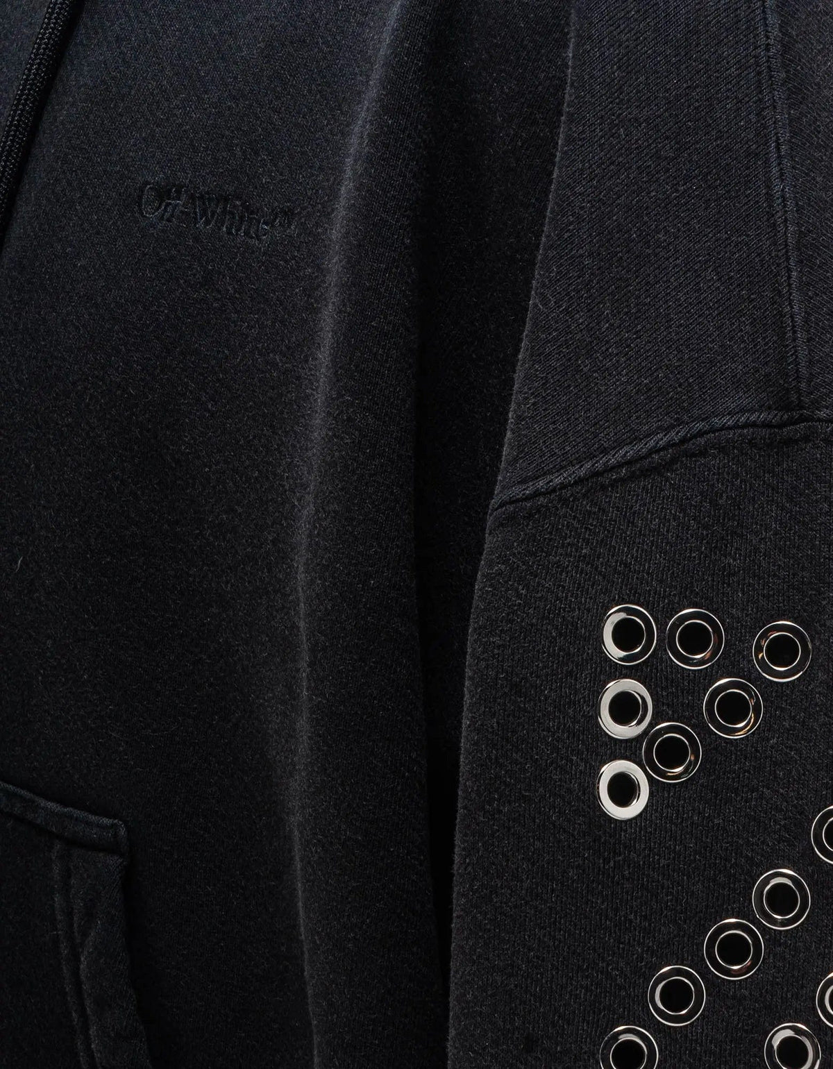 Off-White Off-White Black Eyelet Diags Hoodie
