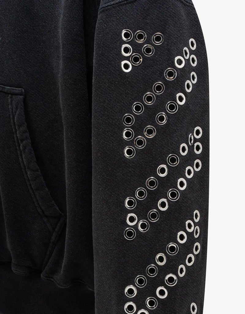 Off-White Off-White Black Eyelet Diags Hoodie