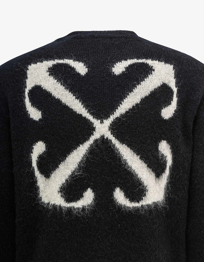 Off-White Black Mohair Arrow Sweater – Zoo Fashions Off-White Black Mohair Arrow Sweater – Zoo Fashions