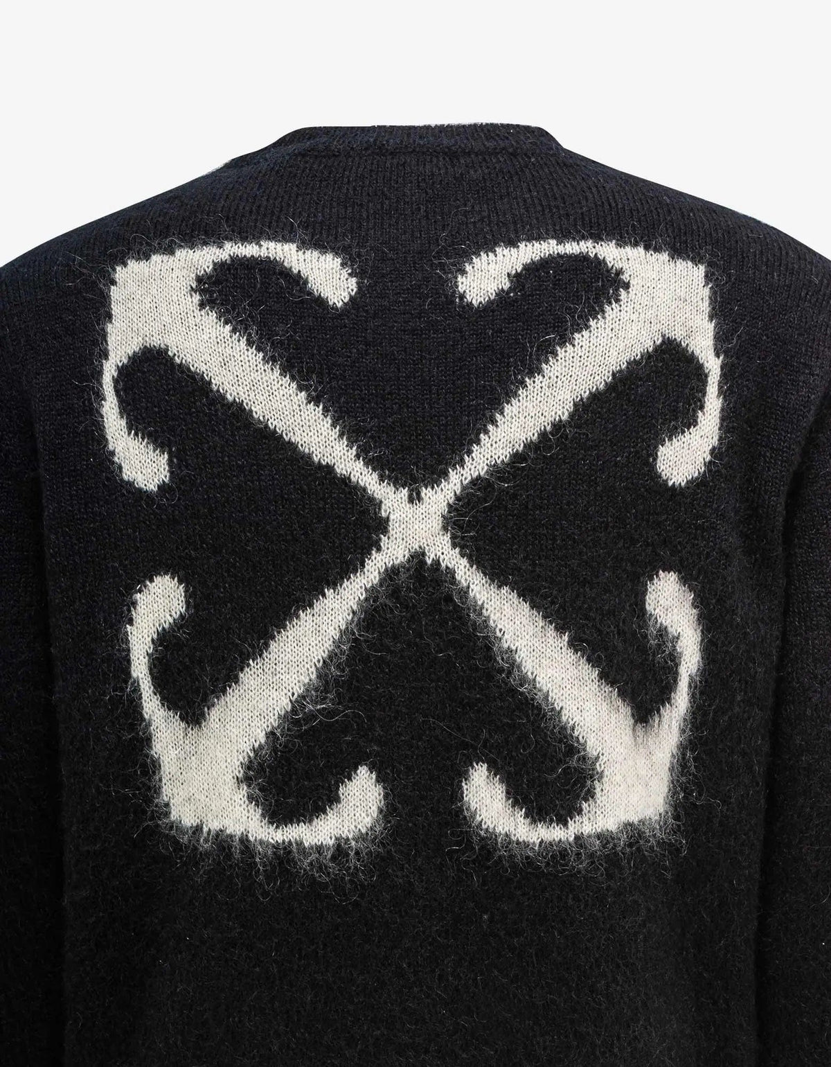 Off White Black Mohair Arrow Sweater Zoo Fashions