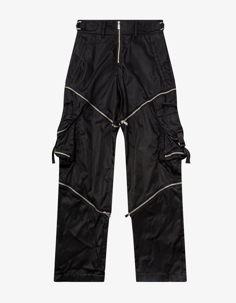 Off-White Black Zip Nylon Cargo Trousers – Zoo Fashions Off-White Black Zip Nylon Cargo Trousers – Zoo Fashions