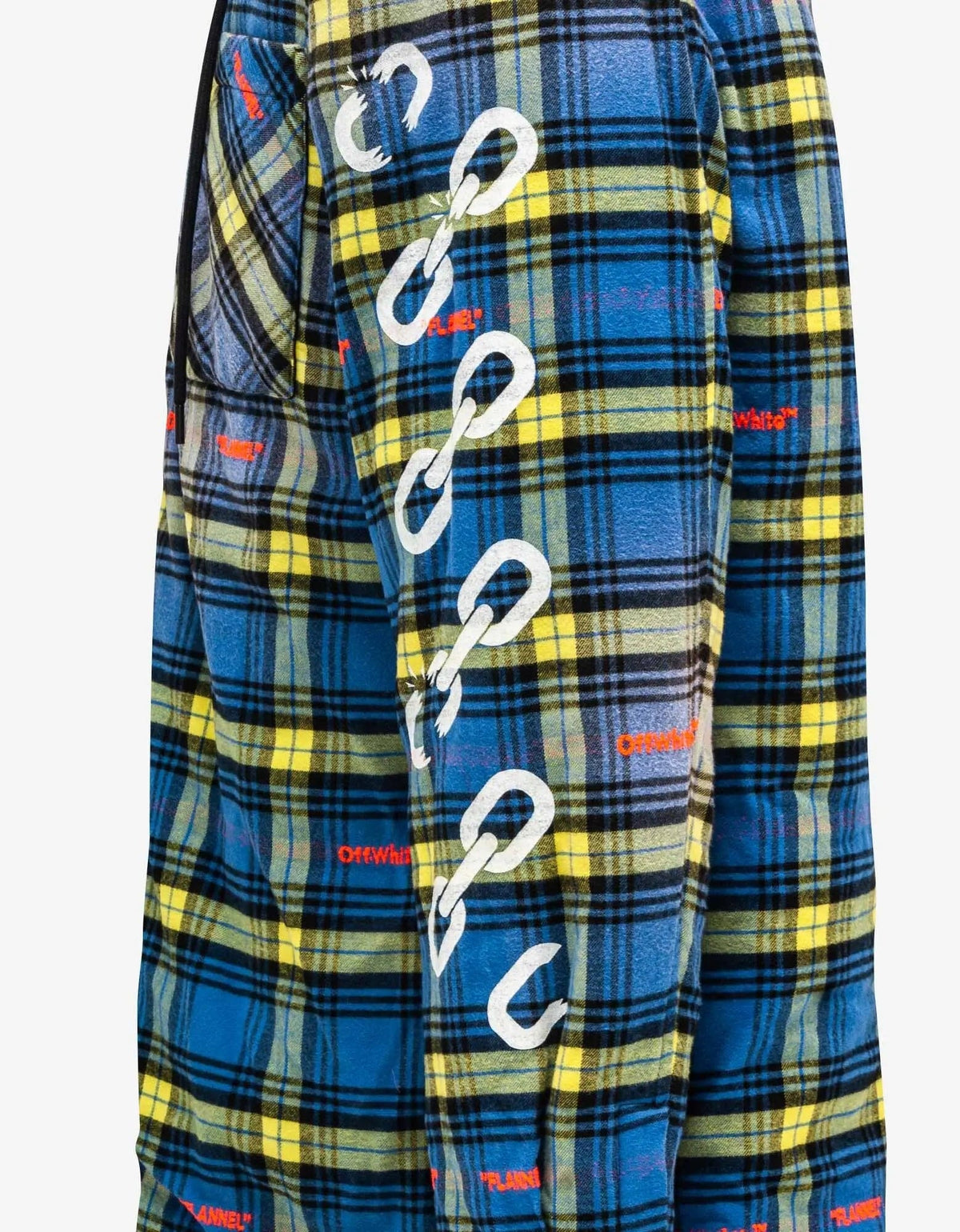 Off-White Off-White Blue Chain Arr Check Hooded Overshirt