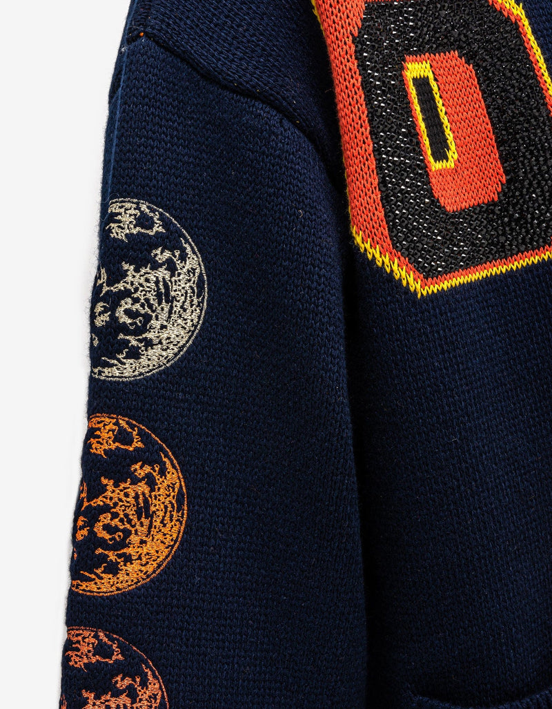 Off-White Off-White Blue Moon Phase Varsity Cardigan