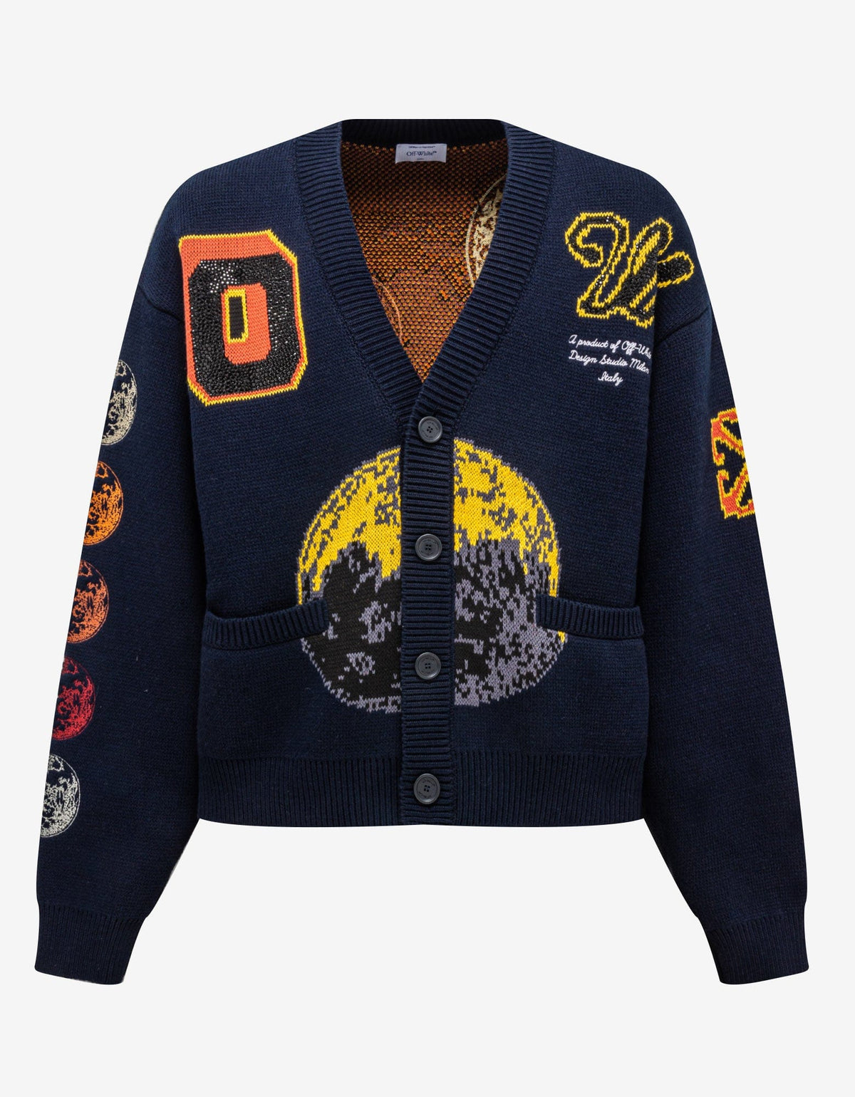 Off-White Off-White Blue Moon Phase Varsity Cardigan