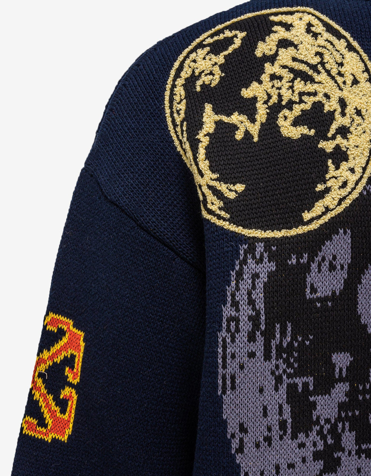 Off-White Off-White Blue Moon Phase Varsity Cardigan