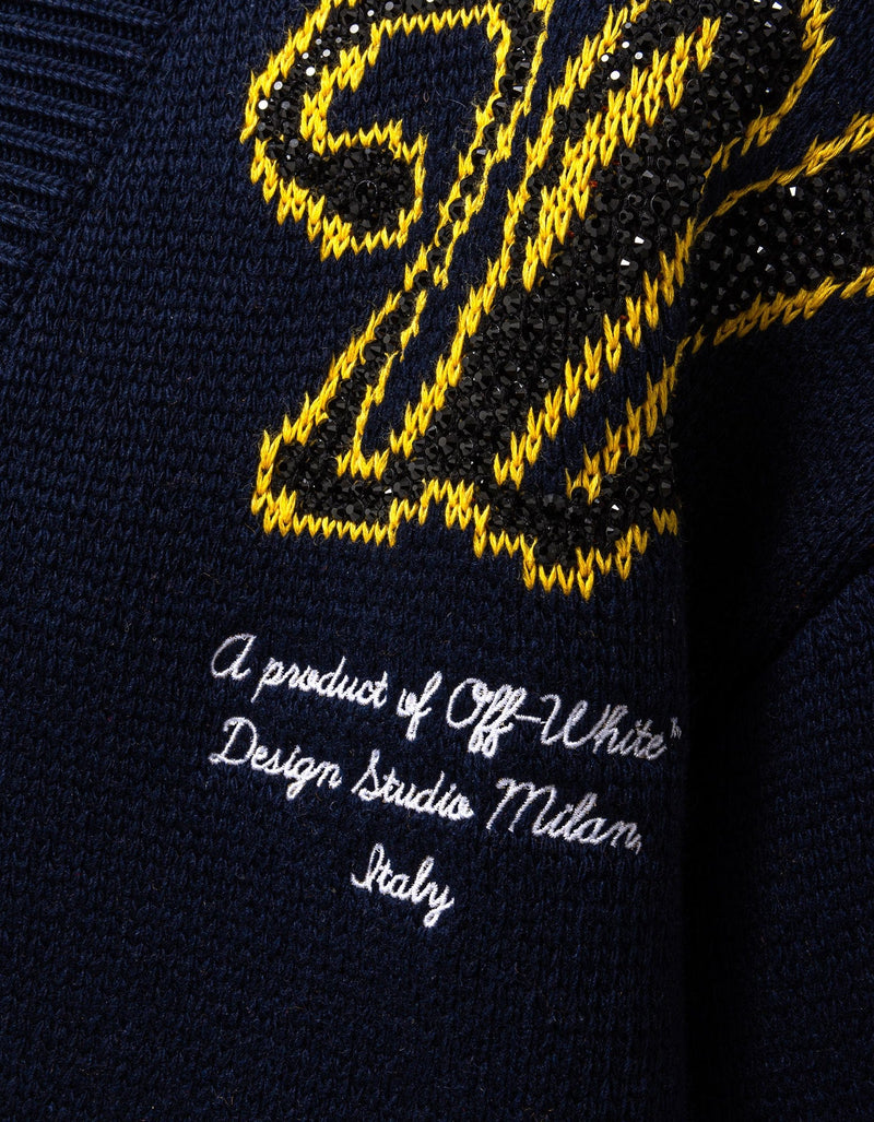 Off-White Off-White Blue Moon Phase Varsity Cardigan