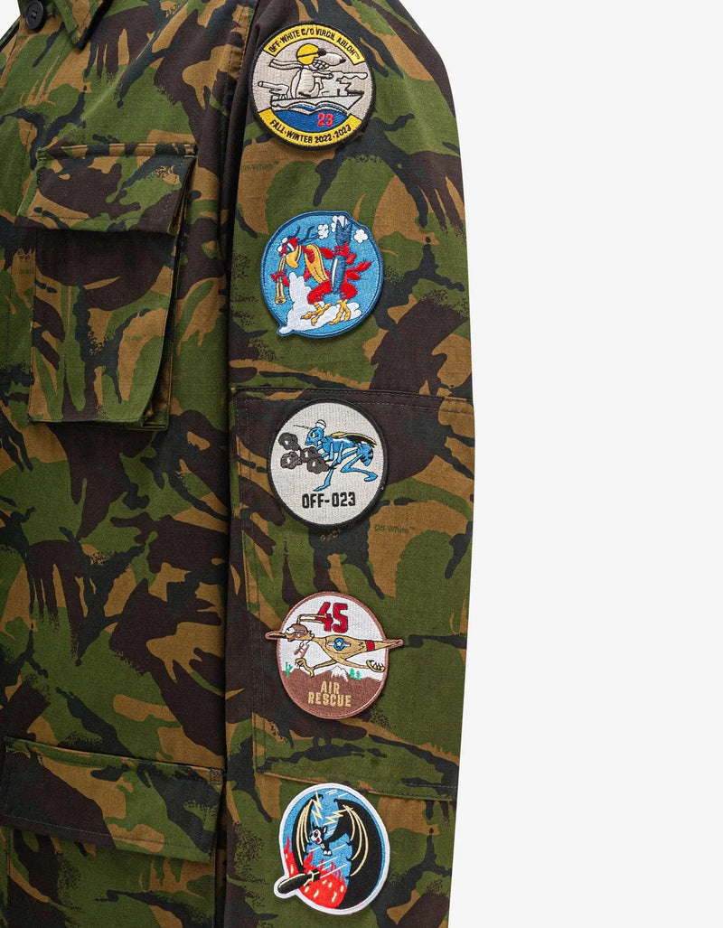 Off-White Off-White Green Camouflage Patch Field Jacket