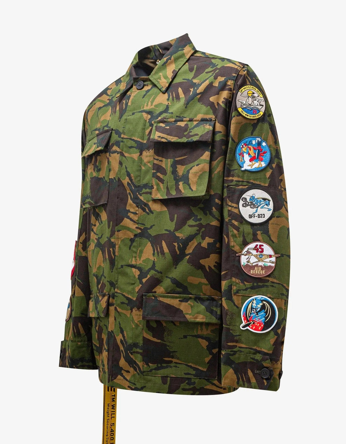 Off white camouflage patch cargo jacket deals