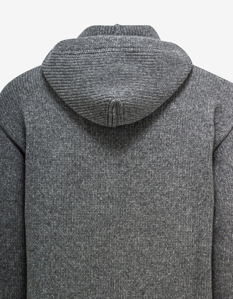 Off-White Off-White Grey Arrow Moon Chunky Knit Hoodie